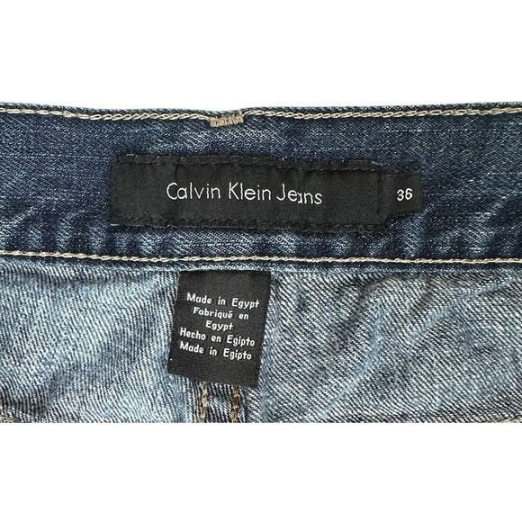 Calvin Klein Easy Fit Relaxed Straight Dark Wash Denim Jeans Men’s Size 36x30 - Picture 3 of 9